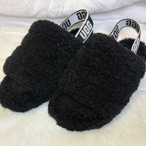 UGG Black Fleece Slippers